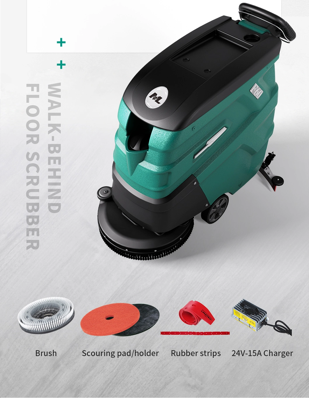 Industrial Commercial Walk-Behind Scrubber Dryer Floor Cleaning